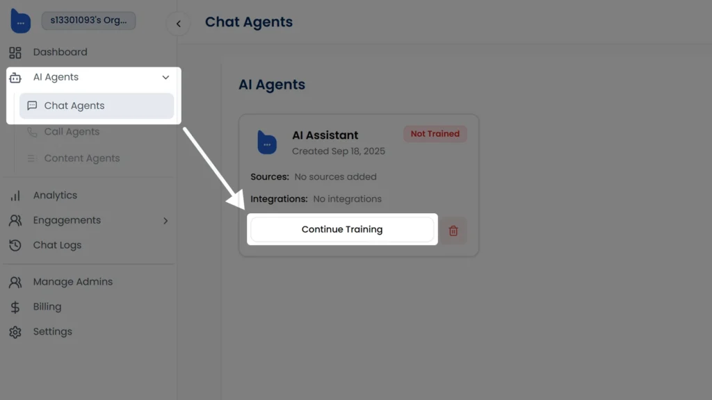 Start training Your AI agent