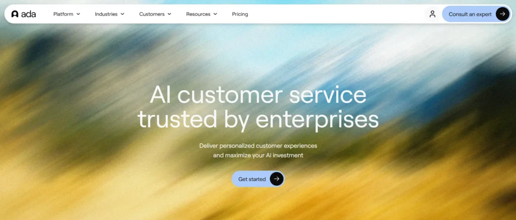 Ada AI customer support automation for global enterprises